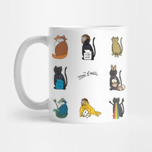 Cute Animals Sticker Pack Funny Kitty Cats Mug